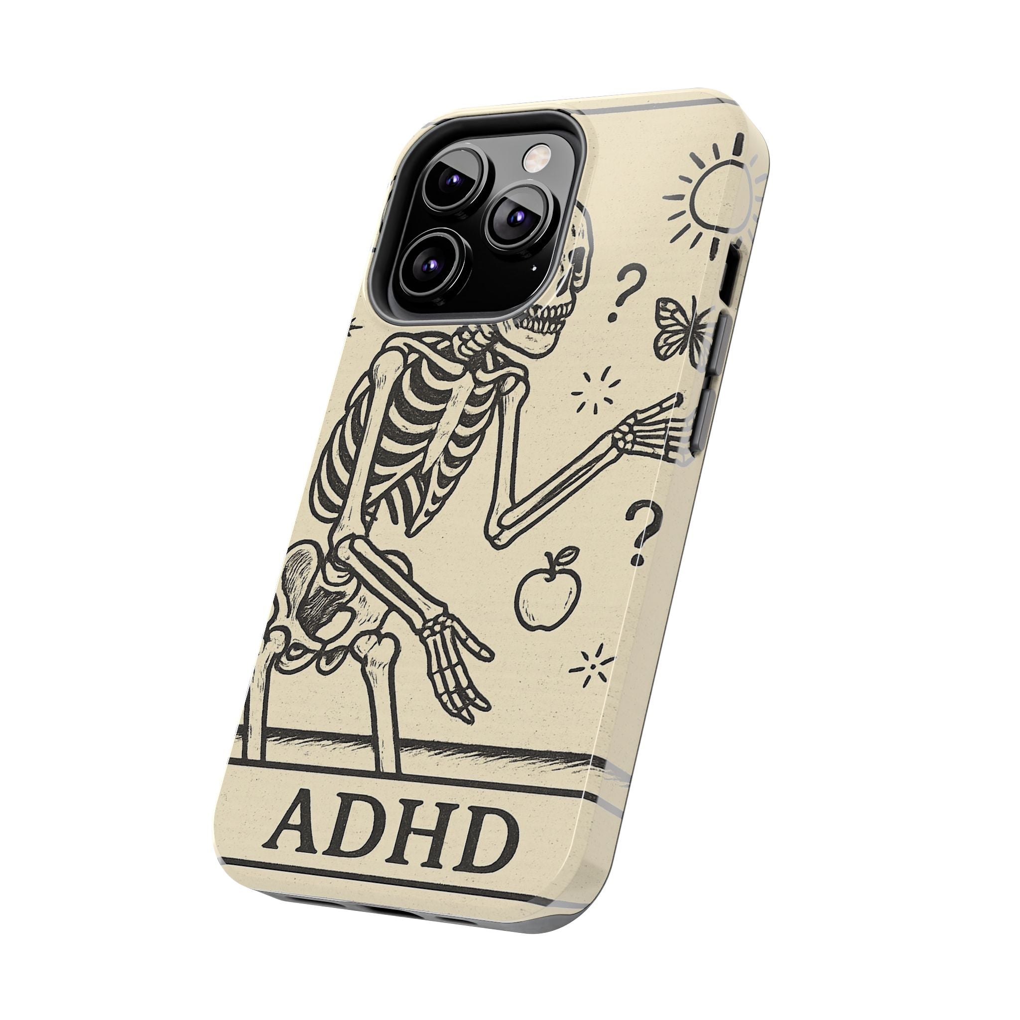 Skeleton ADHD Phone Cases, Unique Phone Cover, Funny ADHD Gift, Quirky Skeleton Design, Cool Accessories for Everyone
