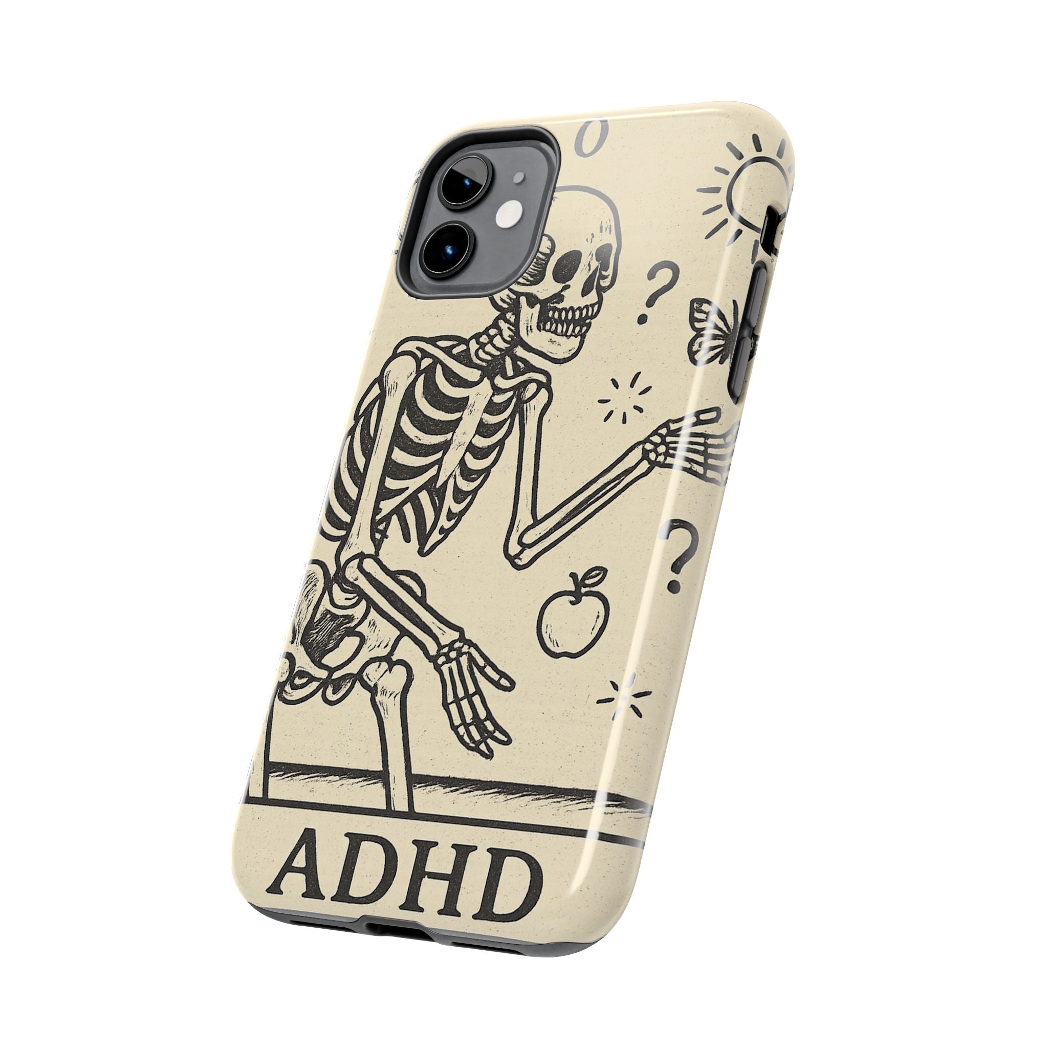 Skeleton ADHD Phone Cases, Unique Phone Cover, Funny ADHD Gift, Quirky Skeleton Design, Cool Accessories for Everyone